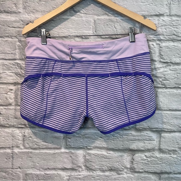 RARE sz 8 Lululemon Speed Short Classic Stripe Iris Flower Pretty Purple Run - Picture 4 of 12
